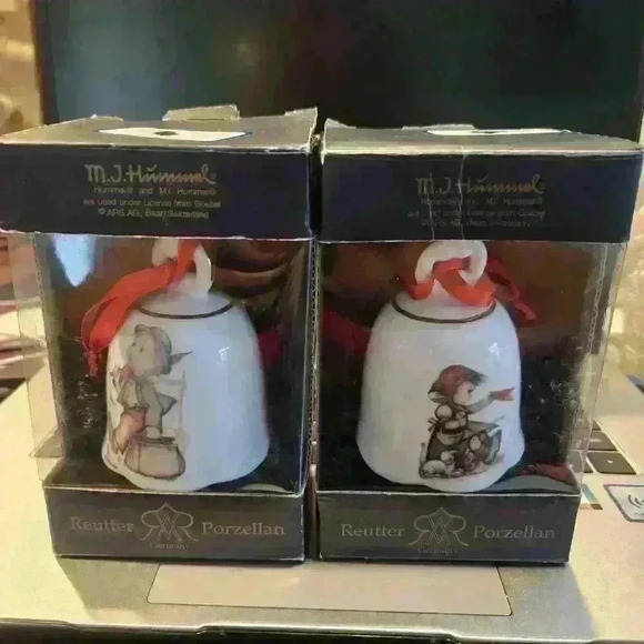 Vintage Hummel Reutter Porzellan Bell Germany Set Of 2 W/Box - Picture 1 of 4